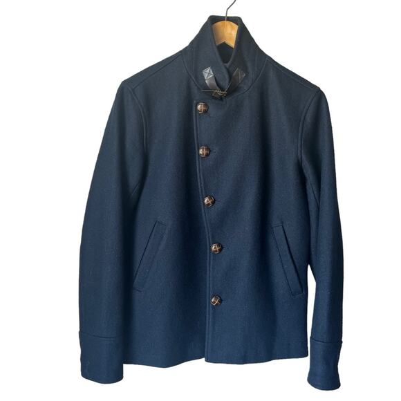 Shades of Grey Pea Coat Men's Size Small S Wool Acrylic - Picture 1 of 3